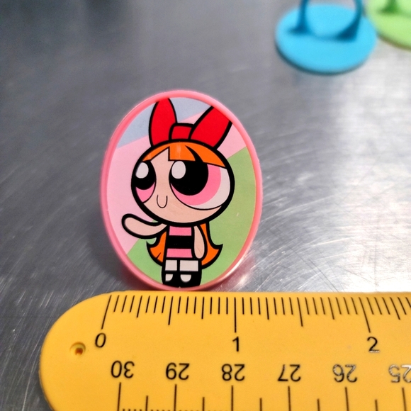 1999 Powerpuff Girls Plastic Rings Party Favors Cartoon Network - One Of Each - Picture 5 of 8